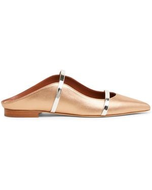 Malone Souliers Metallic Leather Maureen Mules - Brown
