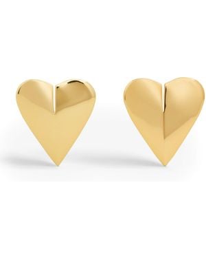 Alaïa Brass Mini Le Coeur Earrings - Natural