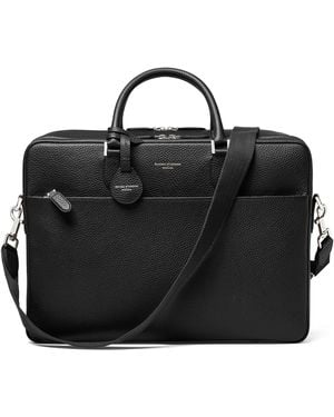 Aspinal of London Leather 48 Hour Mount Street Travel Bag - Black