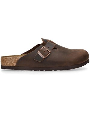 Birkenstock Oiled Leather Boston Clogs - Brown