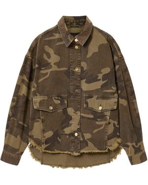 AllSaints Cotton Camouflage Hettie Shacket - Green