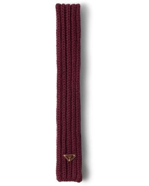 Prada Wool Logo Scarf - Purple