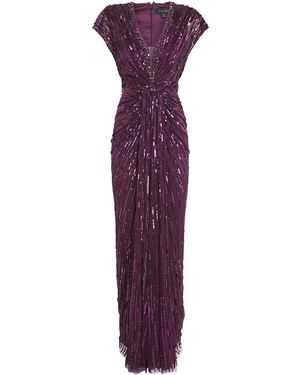 Jenny Packham Sequinned Lacie Gown - Red