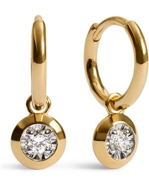Monica Vinader Vermeil And Diamond Huggie Earrings - Metallic
