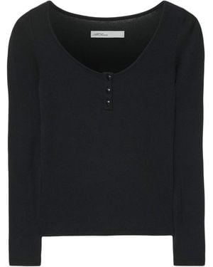 AllSaints Jules Henley Long-Sleeve T-Shirt - Black