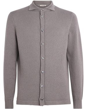 FIORONI CASHMERE Cotton Collar Cardigan - Grey