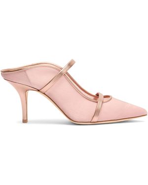 Malone Souliers Organza And Leather Maureen Heeled Mules 70 - Pink