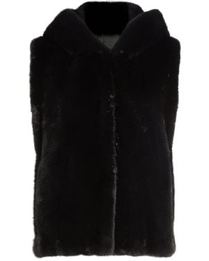 Yves Salomon Mink Hooded Gilet - Black
