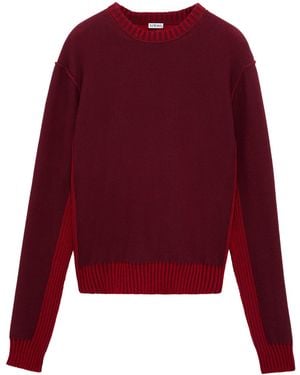 Loewe Contrast-Trim Sweater - Red