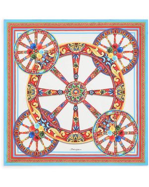 Dolce & Gabbana Silk Carretto Foulard - Red