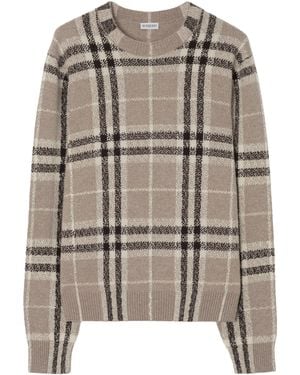 Burberry Cashmere Check Sweater - Gray