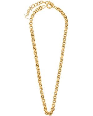 Saint Laurent Sautoir Chain Necklace - Metallic