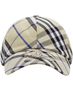 Burberry Check Ekd Baseball Cap - Metallic