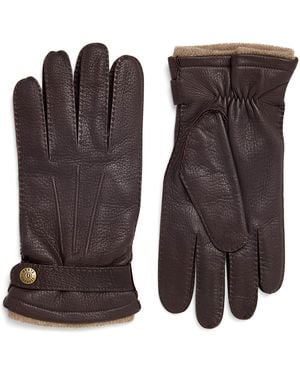 Dents Deerskin-Cashmere Gloucester Gloves - Brown