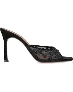 AMINA MUADDI Lace Alexa Heeled Mules 95 - Black
