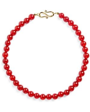 LIE STUDIO Carnelian Beaded Mary Necklace - Red
