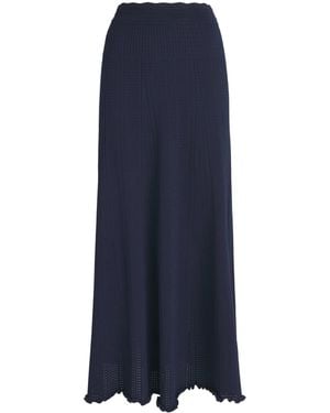 Sandro Pointelle Maxi Skirt - Blue
