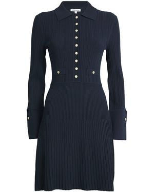 Veronica Beard Ribbed Lauper Mini Dress - Blue