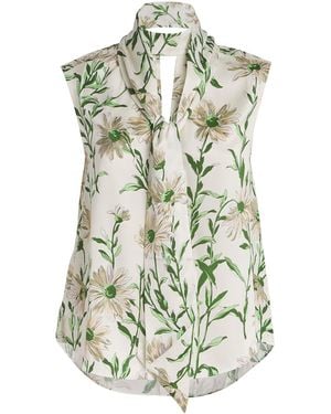 ME+EM Silk Floral Blouse - Green