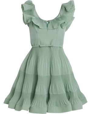Zimmermann Pleated Frill Mini Dress - Green