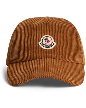 Moncler Corduroy Logo Baseball Cap - Brown