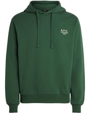 A.P.C. Cotton Rue Madame Logo Hoodie - Green