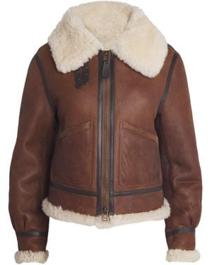 Ralph Lauren Shearling Aviator Jacket - Brown