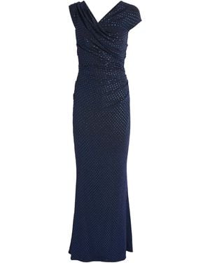 Talbot Runhof Sequin Sleeveless Gown - Blue