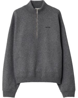 Miu Miu Cashmere Logo Jumper - Grey