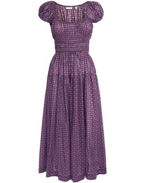 Doen Organic Cotton Quinelle Midi Dress - Purple