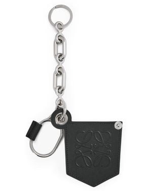 Loewe Leather Logo Biker Charm - Black