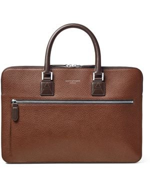 Aspinal of London Leather Connaught Briefcase - Brown