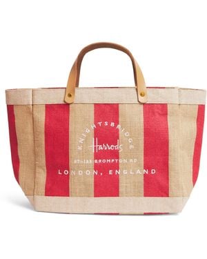 Harrods Small Canvas Stripe Knightsbridge Shopper Bag - Pink
