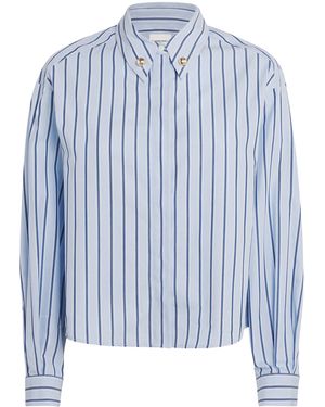 Claudie Pierlot Cotton Oversized Stripe Shirt - Blue