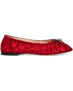 Marina Rinaldi Satin Gathered Ballet Flats