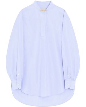 Valentino Cotton Poplin Stripe Shirt - Blue