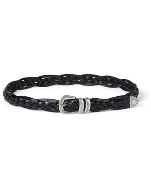 Brunello Cucinelli Leather Woven Belt - Black