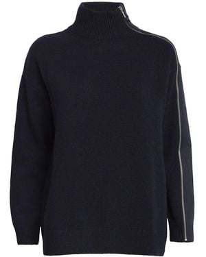 Claudie Pierlot Wool-Blend Zip-Up Jumper - Blue