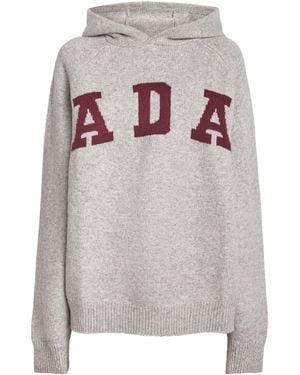 ADANOLA Knitted Oversized Ada Hoodie - Gray