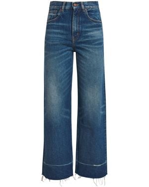 Chloé Distressed Wide-Leg Jeans - Blue