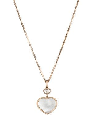 Chopard And Diamond Happy Hearts Pendant - Metallic