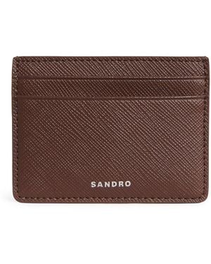 Sandro Leather Card Holder - Brown