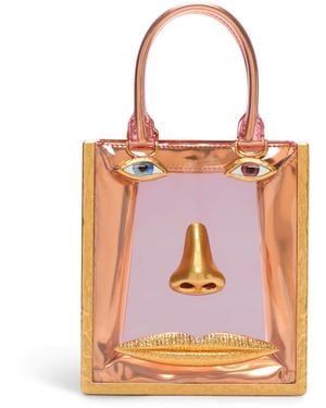 Schiaparelli Mini Vinyl Face Top-Handle Bag - Pink
