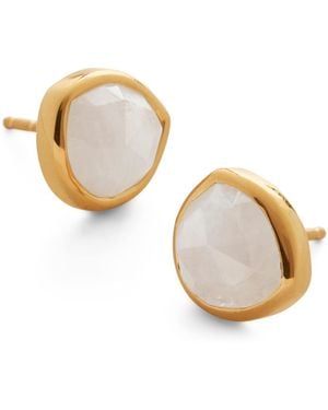 Monica Vinader Vermeil And Moonstone Siren Stud Earrings - Metallic