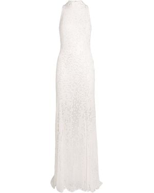 Jenny Packham Silk Sequinned Benue Gown - White