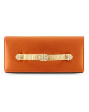 BVLGARI Satin Tubogas Evening Clutch Bag - Orange