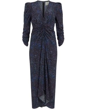 Isabel Marant Silk-Blend Albini Midi Dress - Blue