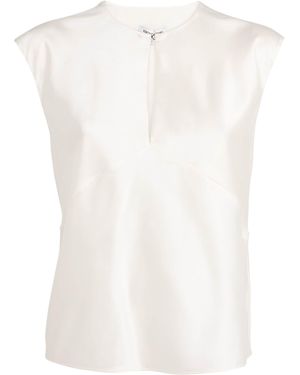 Veronica Beard Stretch-Silk Sparrow Blouse - White
