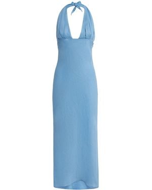 Faithfull the Brand Linen Marita Midi Dress - Blue