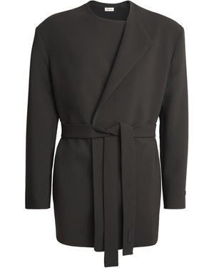 Fear Of God Virgin Wool-Blend Collarless Jacket - Black